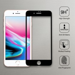 Full Cover / Full Glue Glass Protector Iphone 7+ / 8+ Black Frame