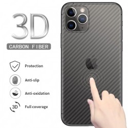 Soft Semi-Transparent Carbon Fiber Film Protector on Glass Back of Iphone 11 Pro Max
