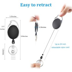 Retractable ID Card / Key Ring Holder Max. 60cm (12 Mixed color/Pack)