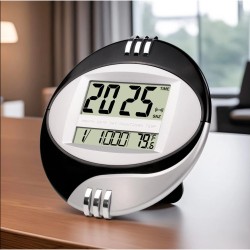 Large Digital 10" Automatic Calendar Table Office Make Music Desktop Decorative Wall Clock - NO DC
