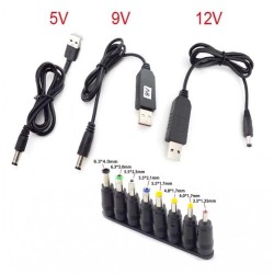USB to Universal DC 5 Volt Power Cable 1 Meter with DC Jack Connector 8+1 pc 5.5*2.1mm USB to Universal DC 5 Volt Power Cable 1 Meter with DC Jack Connector 8+1 pc 5.5*2.1mm