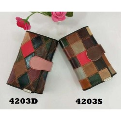Temali Genuine Leather Color-Patched Medium Walllet (9x14cm) 4203D - No DC Temali Genuine Leather Color-Patched Medium Walllet (9x14cm) 4203D - No DC