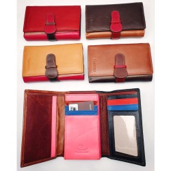 Temali Genuine Leather Woman Fashion Wallet with Colorful Inside Brown Color Front - No DC Temali Genuine Leather Woman Fashion Wallet with Colorful Inside Brown Color Front - No DC