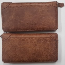 Gaofan Genuine Leather Long Walllet with Zipper (10.5x20cm) Brown WW1911R Gaofan Genuine Leather Long Walllet with Zipper (10.5x20cm) Brown WW1911R