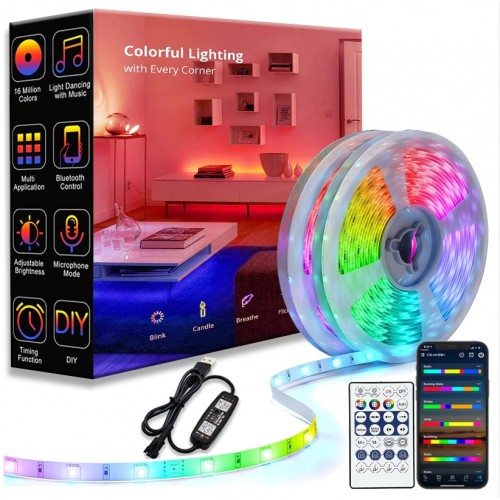 LED Lighting Strip Bluetooth App Control Outdoor Use Waterproof 5 Meter LED Lighting Strip Bluetooth App Control Outdoor Use Waterproof 5 Meter